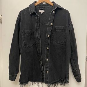 TOPSHOP Black Denim Overshirt / Jacket - Size 8